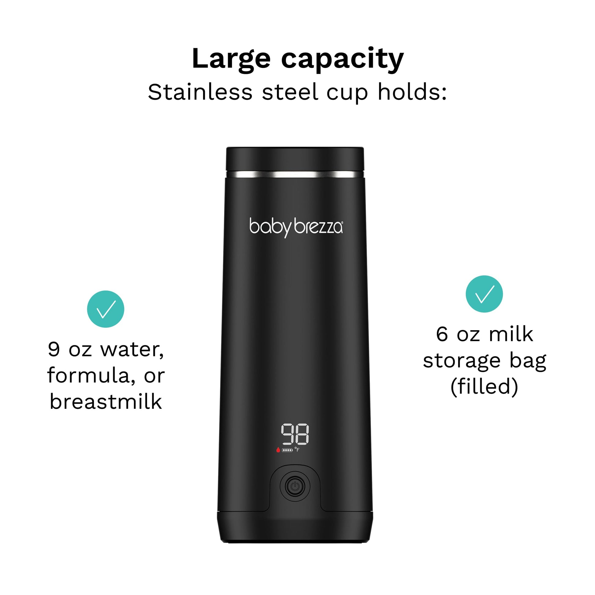 Top view of Baby Brezza portable warmer with pour spout