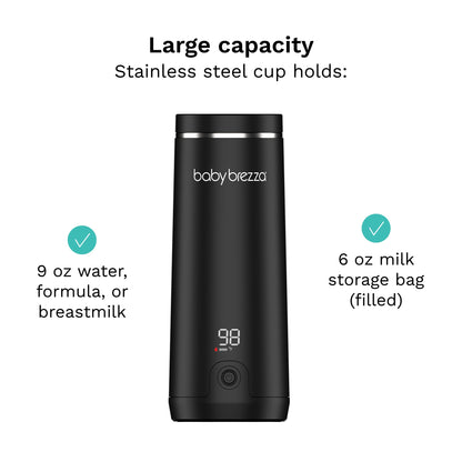 Top view of Baby Brezza portable warmer with pour spout