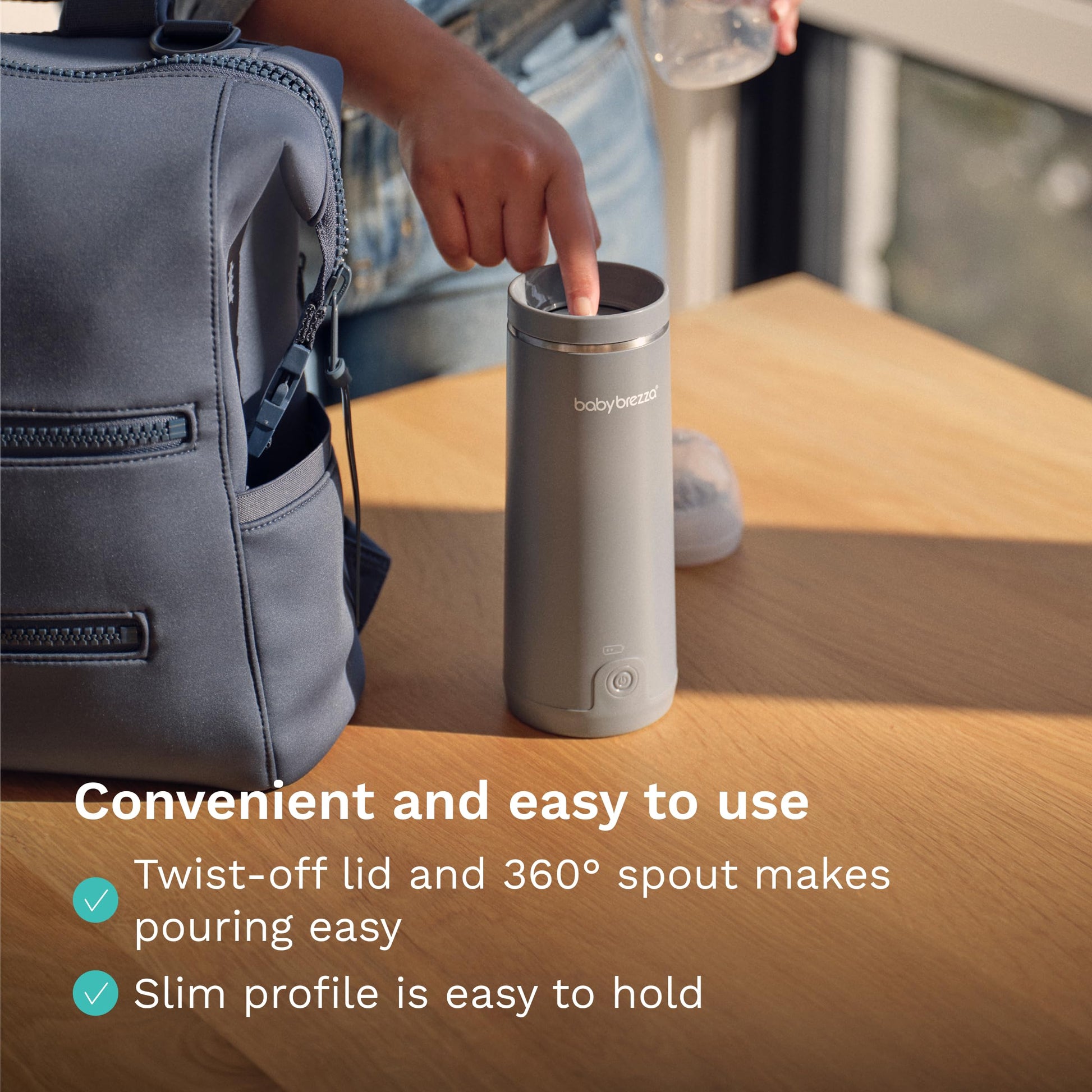Baby Brezza travel warmer with USB-C charging cable
