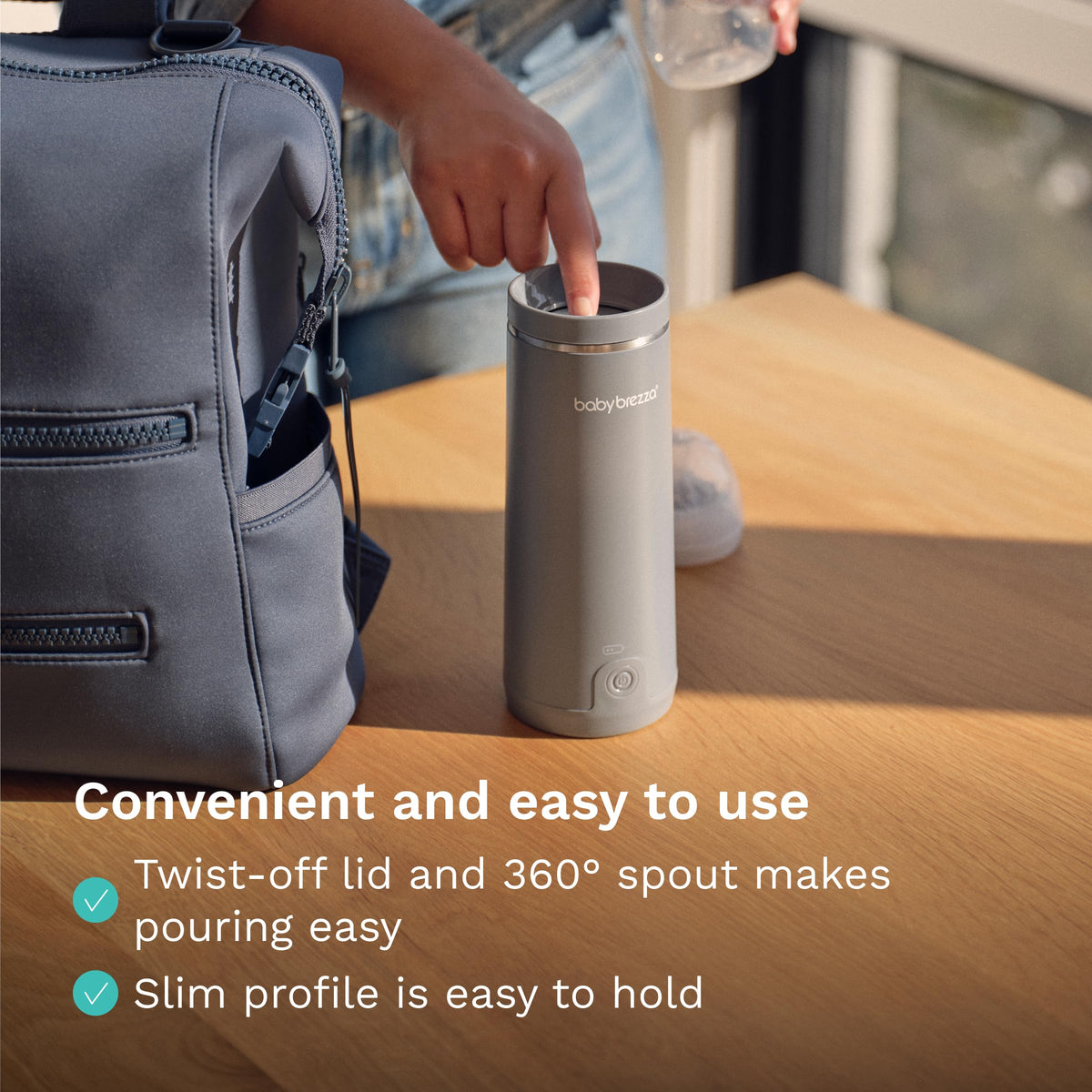 Baby Brezza travel warmer with USB-C charging cable