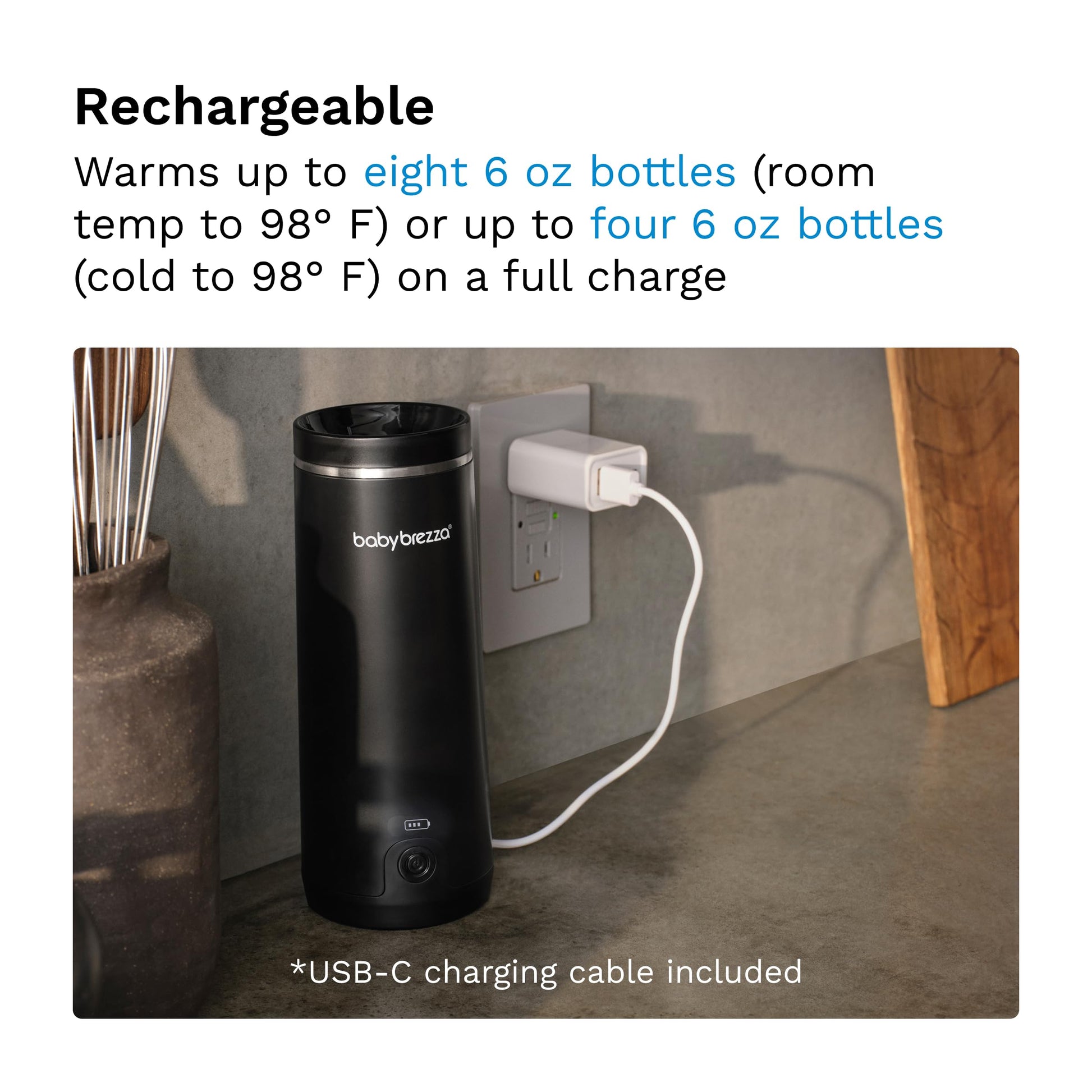 Baby Brezza portable warmer lifestyle shot for travel