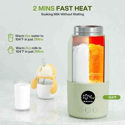 Front view of Haslife travel bottle warmer and formula dispenser