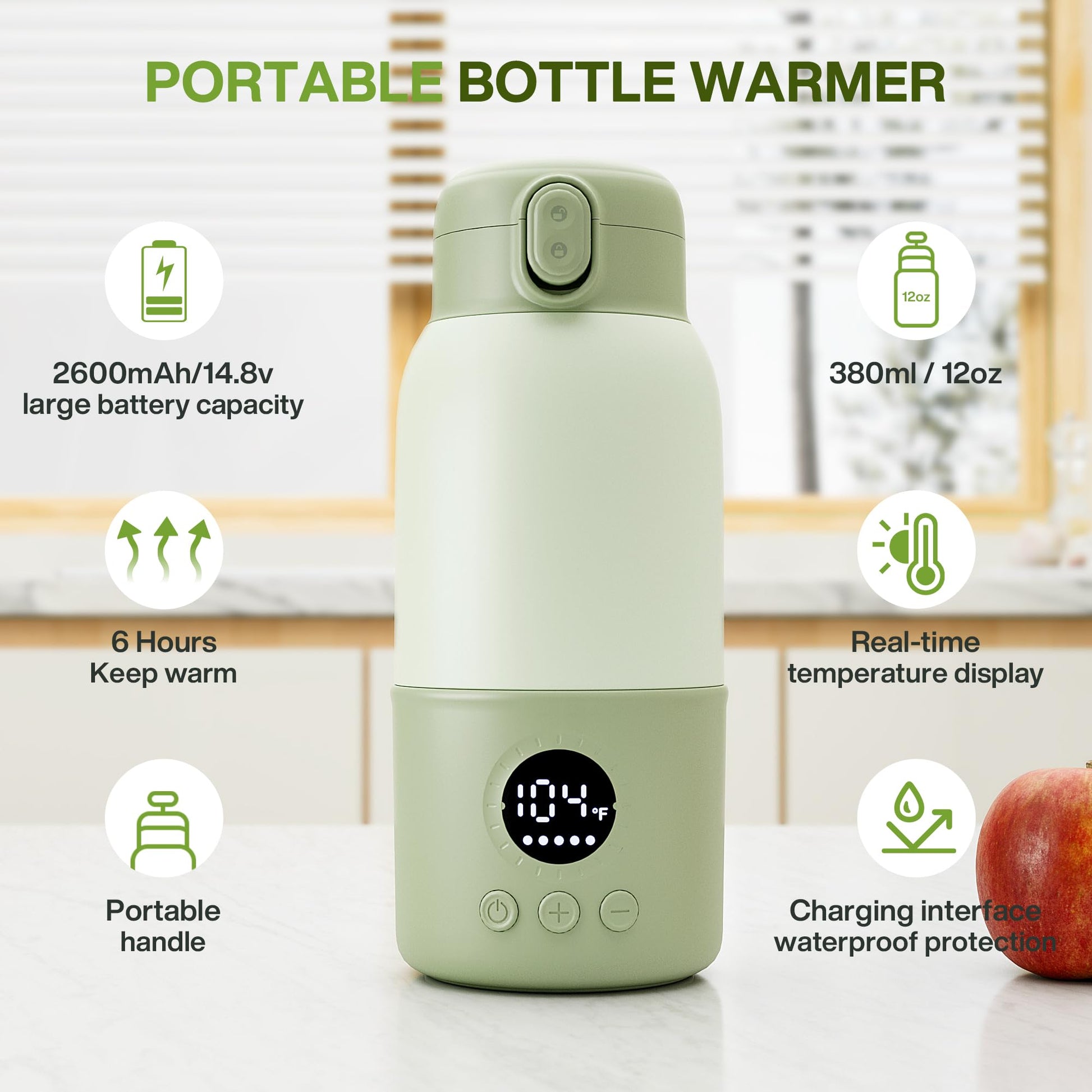 Haslife baby bottle warmer showing digital temperature setting