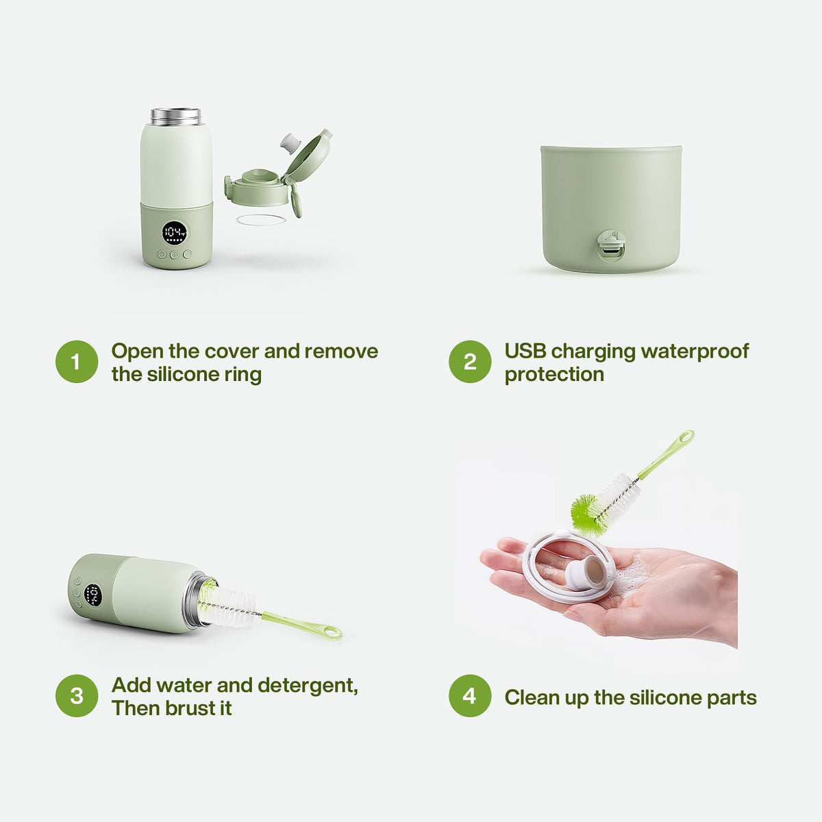 Close up of leak-resistant spout on Haslife portable warmer