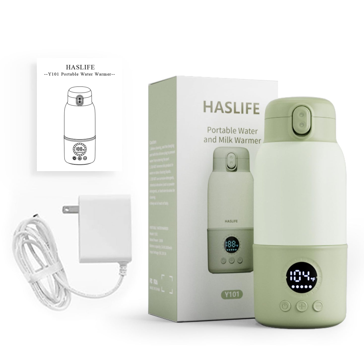 Haslife baby bottle warmer packed in a diaper bag