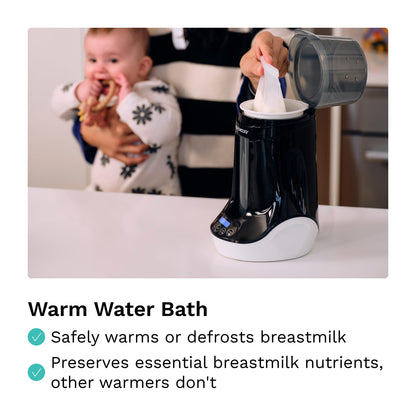 Baby Brezza warmer heating a glass baby food jar