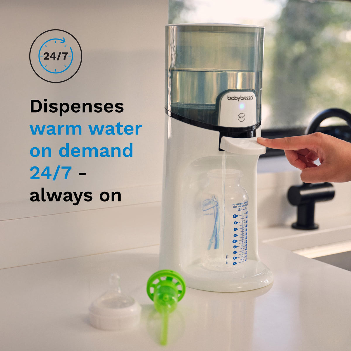 Baby Brezza Instant Bottle Maker water tank and control panel