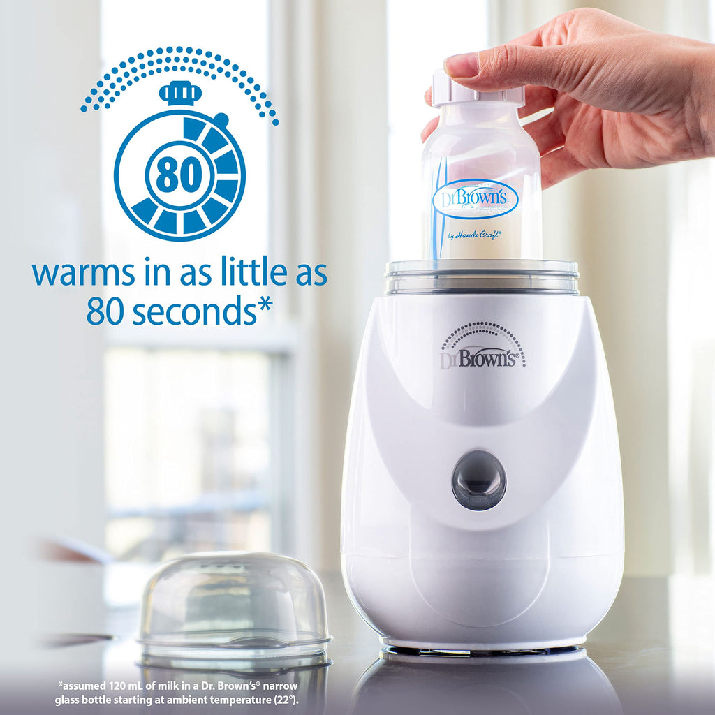 Dr. Brown's bottle warmer with baby bottle inserted