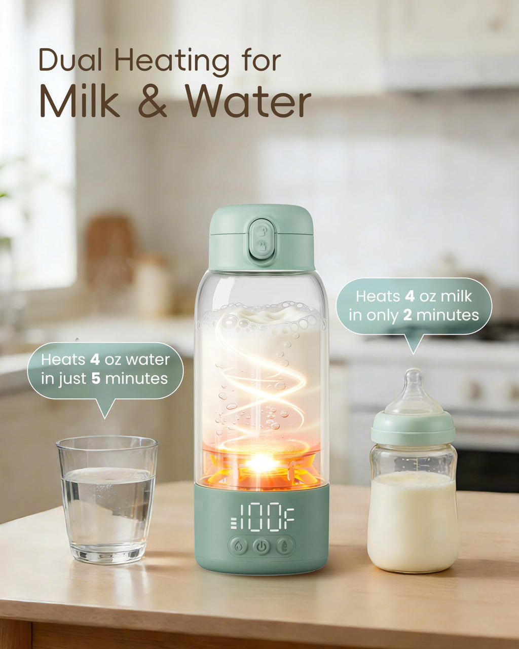 Close up of Edenpeer bottle warmer safety lock and lid mechanism