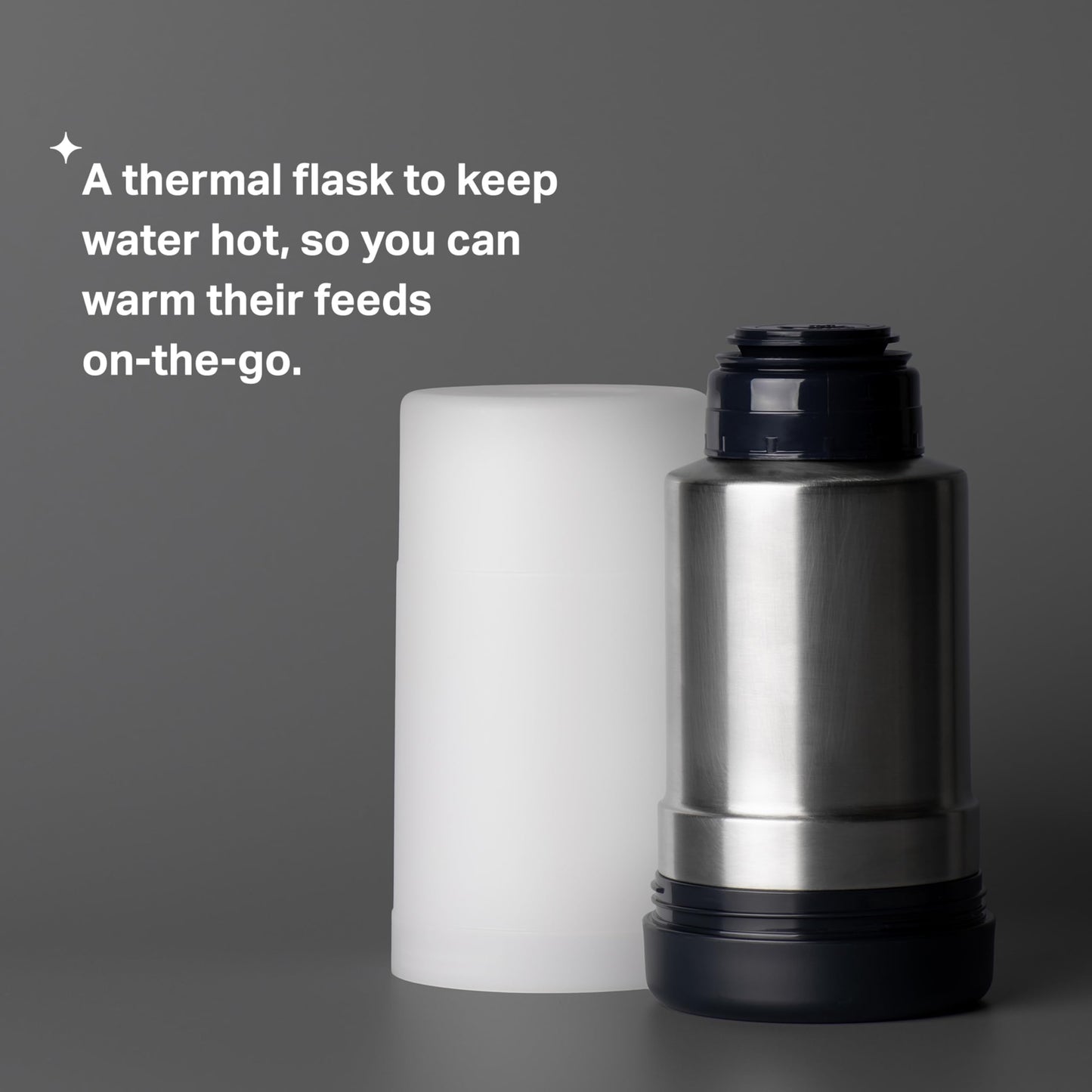 Close up of Tommee Tippee travel warmer leak-proof lid design