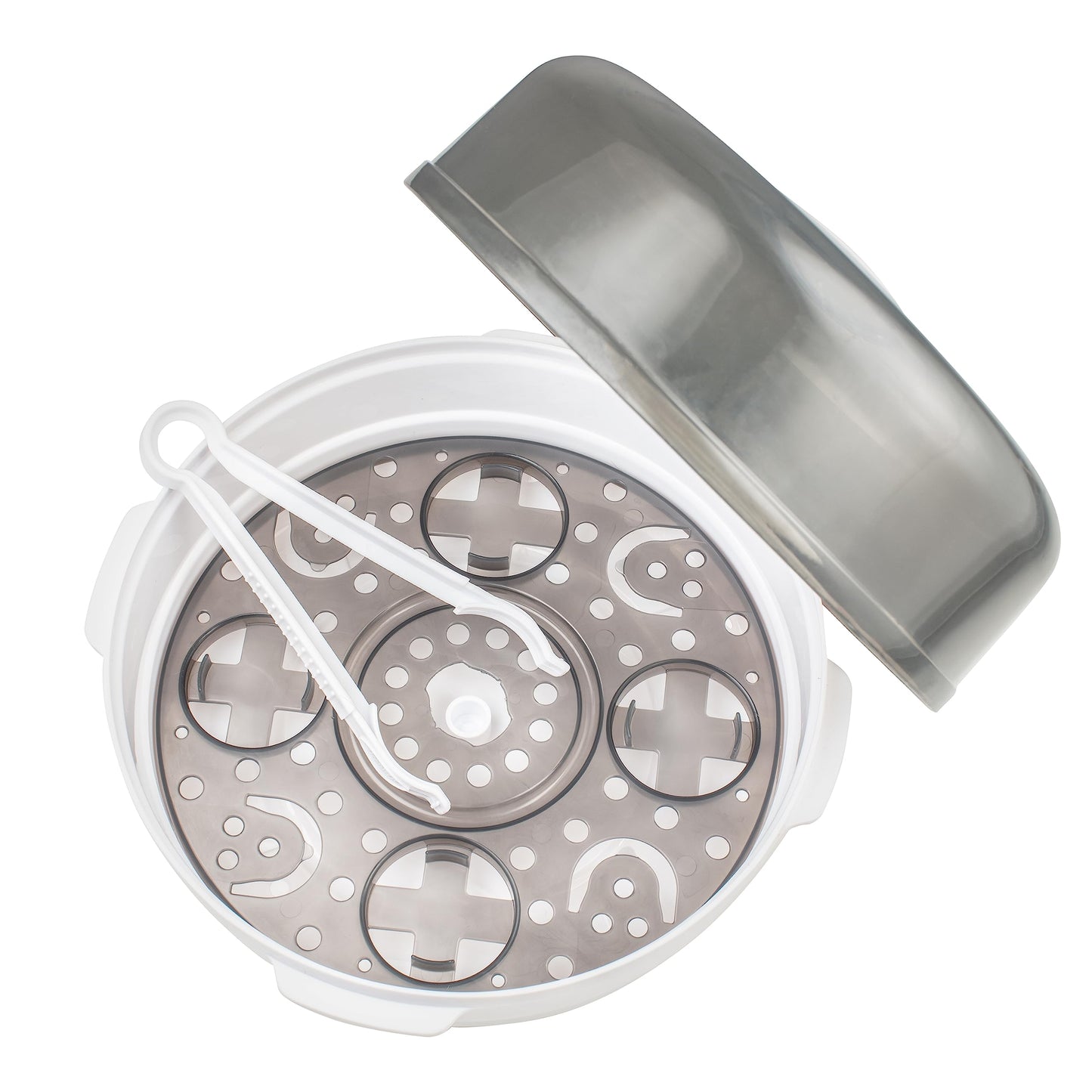Dr. Brown's sterilizer tray holding baby bottles