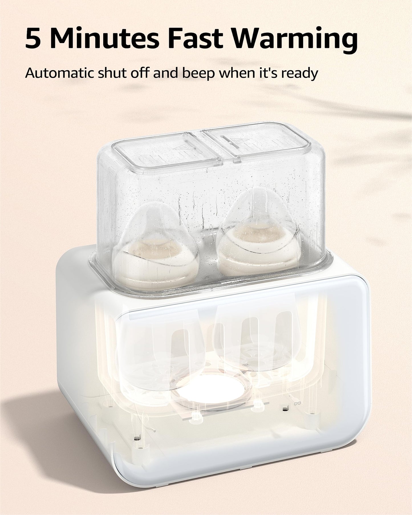 Close up of Grownsy milk warmer digital control panel and timer settings