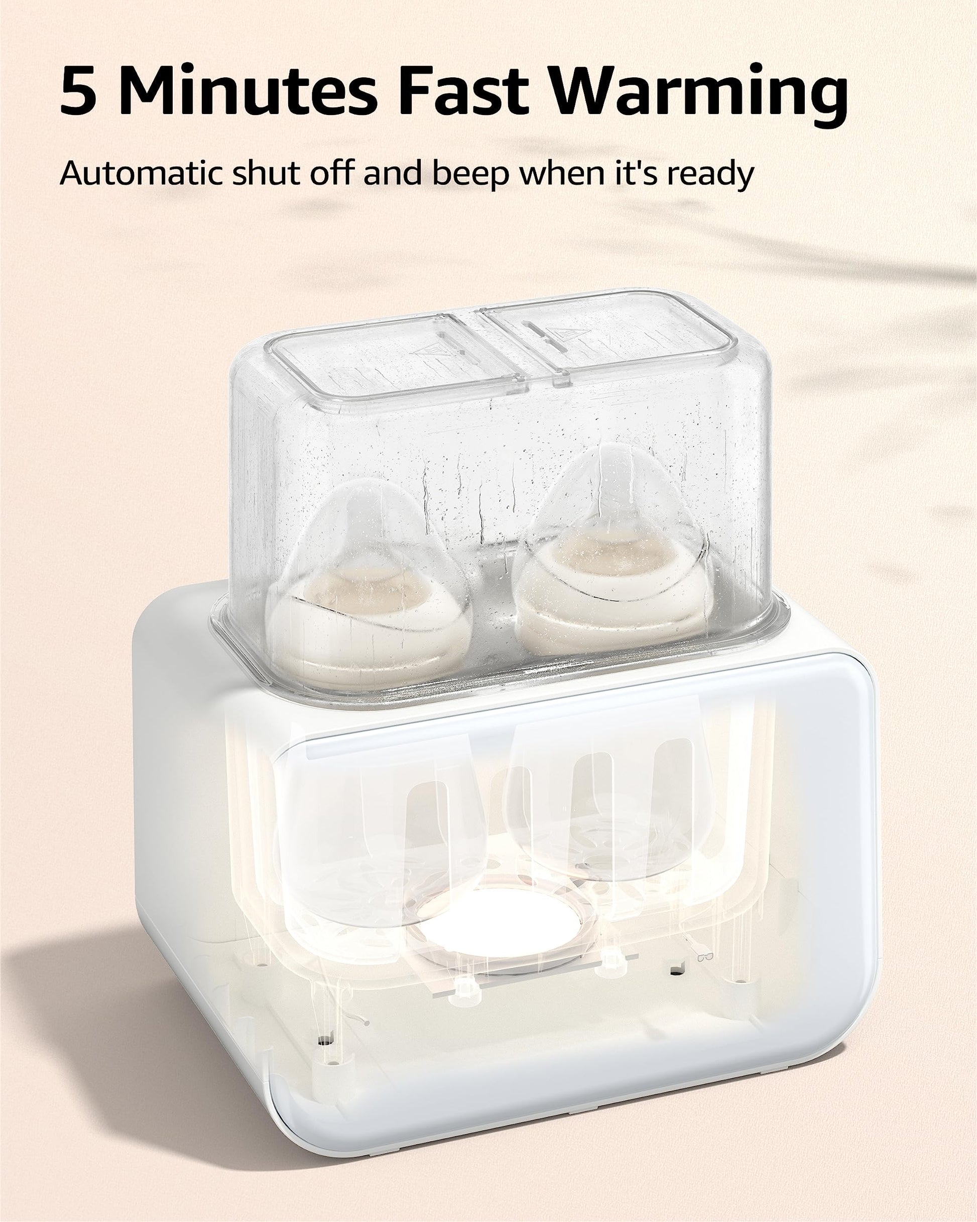 Close up of Grownsy milk warmer digital control panel and timer settings