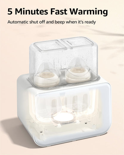 Close up of Grownsy milk warmer digital control panel and timer settings