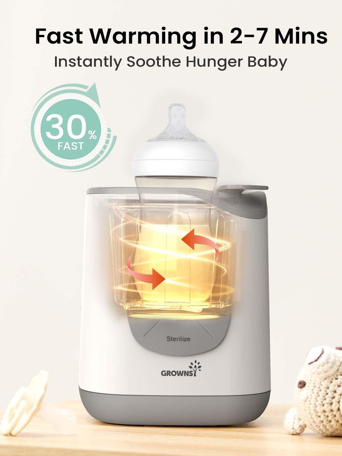 Grownsy bottle warmer digital touch control panel