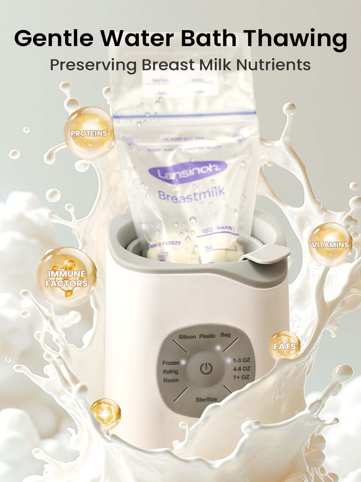 Grownsy bottle warmer thawing frozen milk container