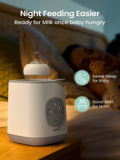 Side profile of Grownsy baby bottle warmer unit