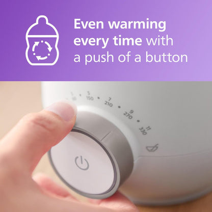 Philips Avent bottle warmer showing progress indicator light