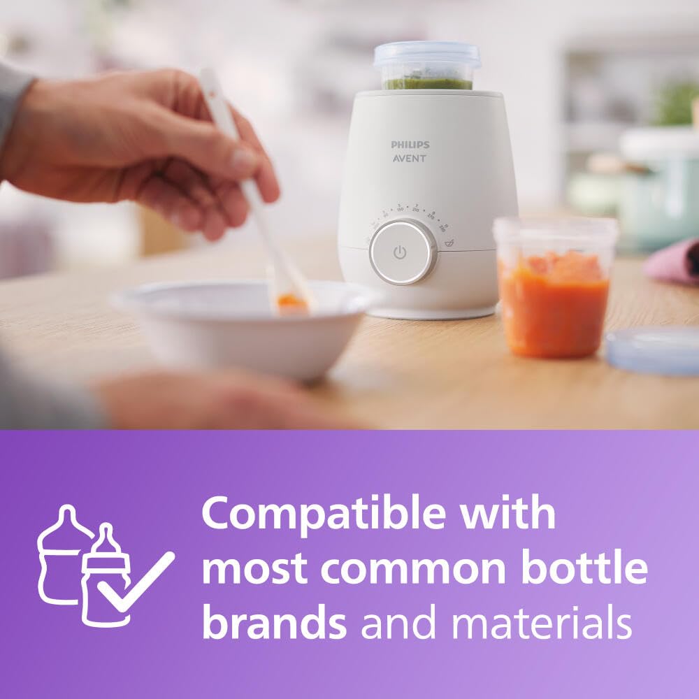 Lifestyle shot of Philips Avent warmer in a modern kitchen setting