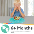 Side view of Nuby silicone toddler feeding bowl