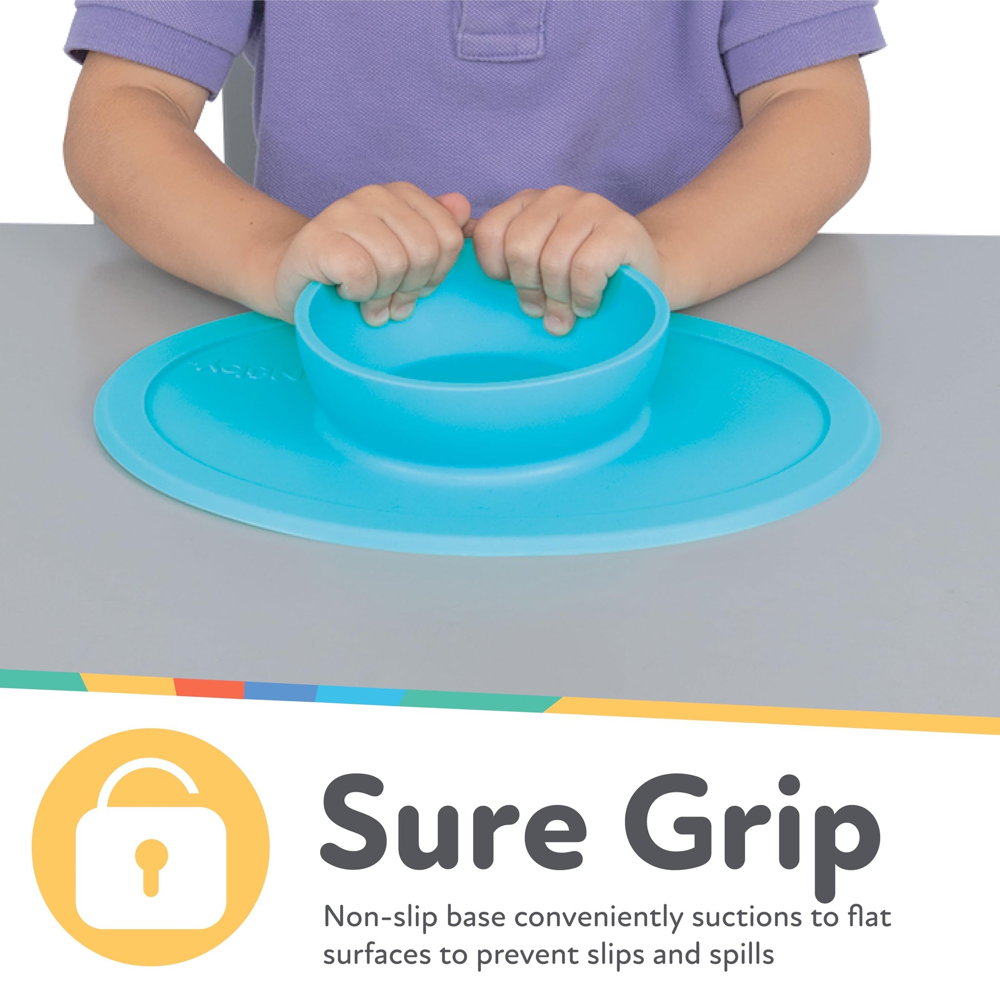 Nuby Sure Grip bowl on a high chair tray