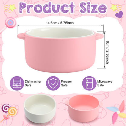 Side profile of Domensi toddler porcelain bowl with removable silicone handle