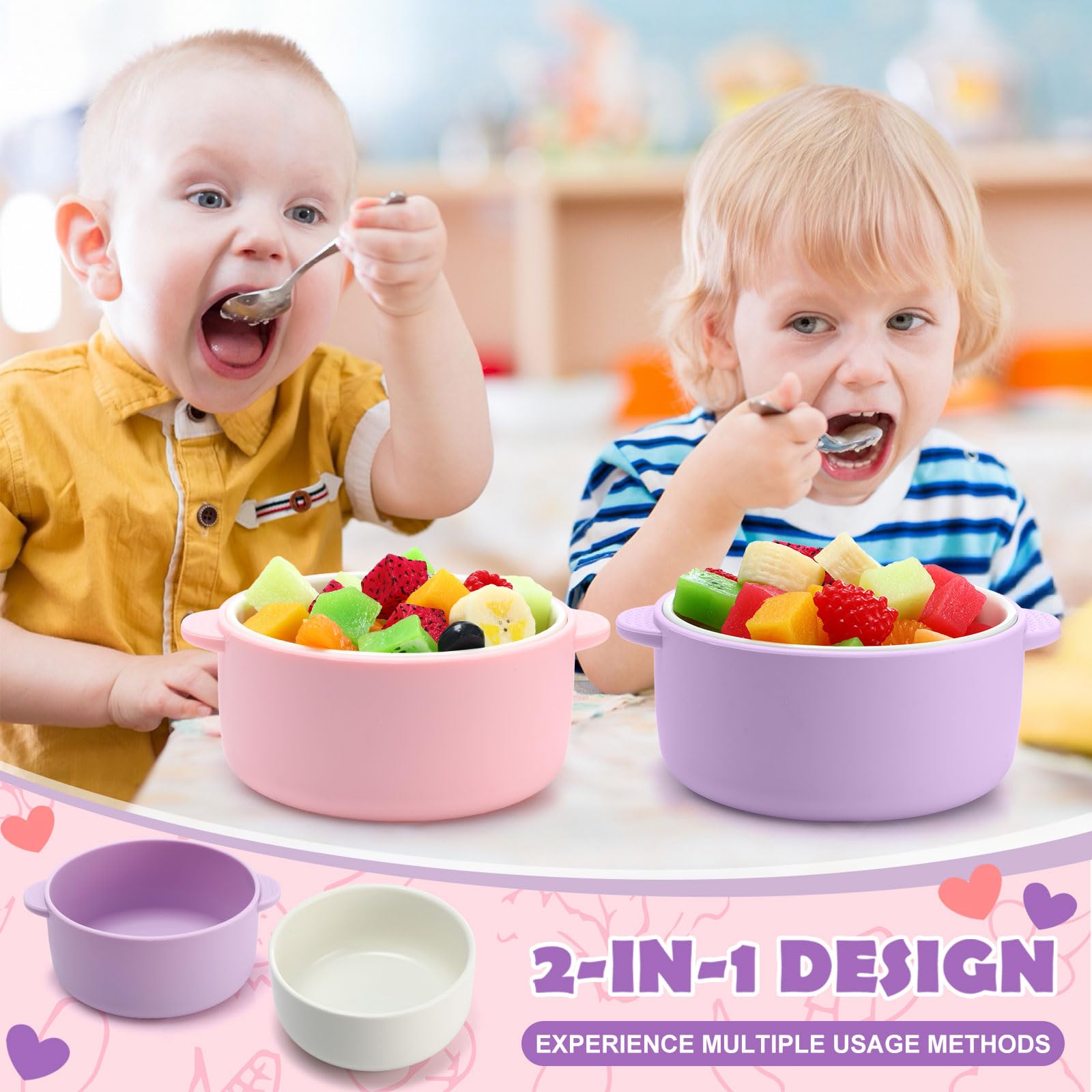Domensi porcelain bowl set with silicone sleeve removed for cleaning