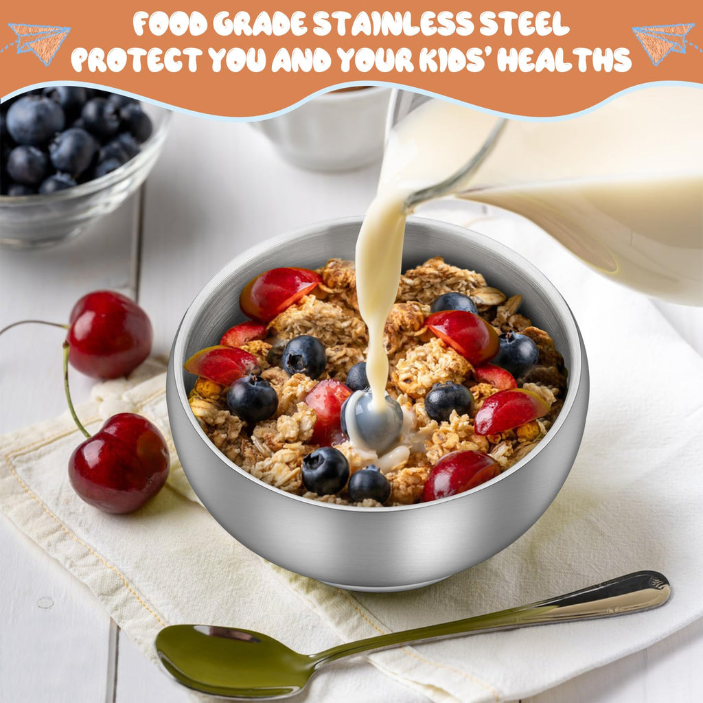 TeamFar insulated stainless steel snack bowl with matte finish