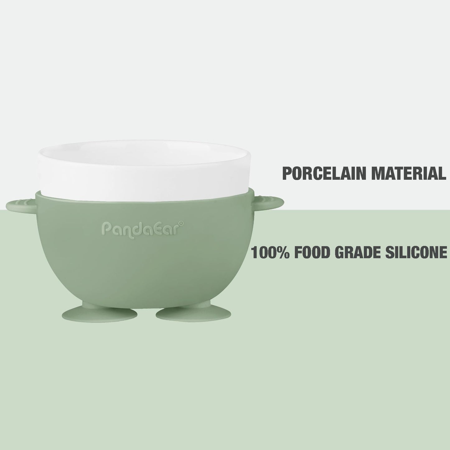 PandaEar baby bowl showing suction base detail