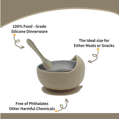 BPA-free baby weaning bowl and spoon feeding kit