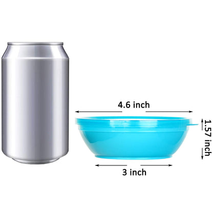 Youngever 8 fluid ounce snack bowls with colorful lids stacked