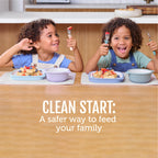 Ello ceramic toddler bowls showing stackable design