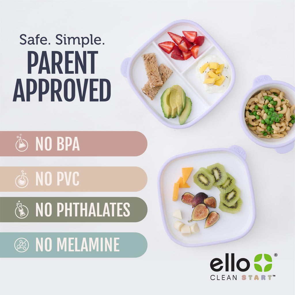 Side view of Ello toddler bowl with protective silicone sleeve