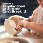 Side profile of Aplainr non-slip toddler bowl
