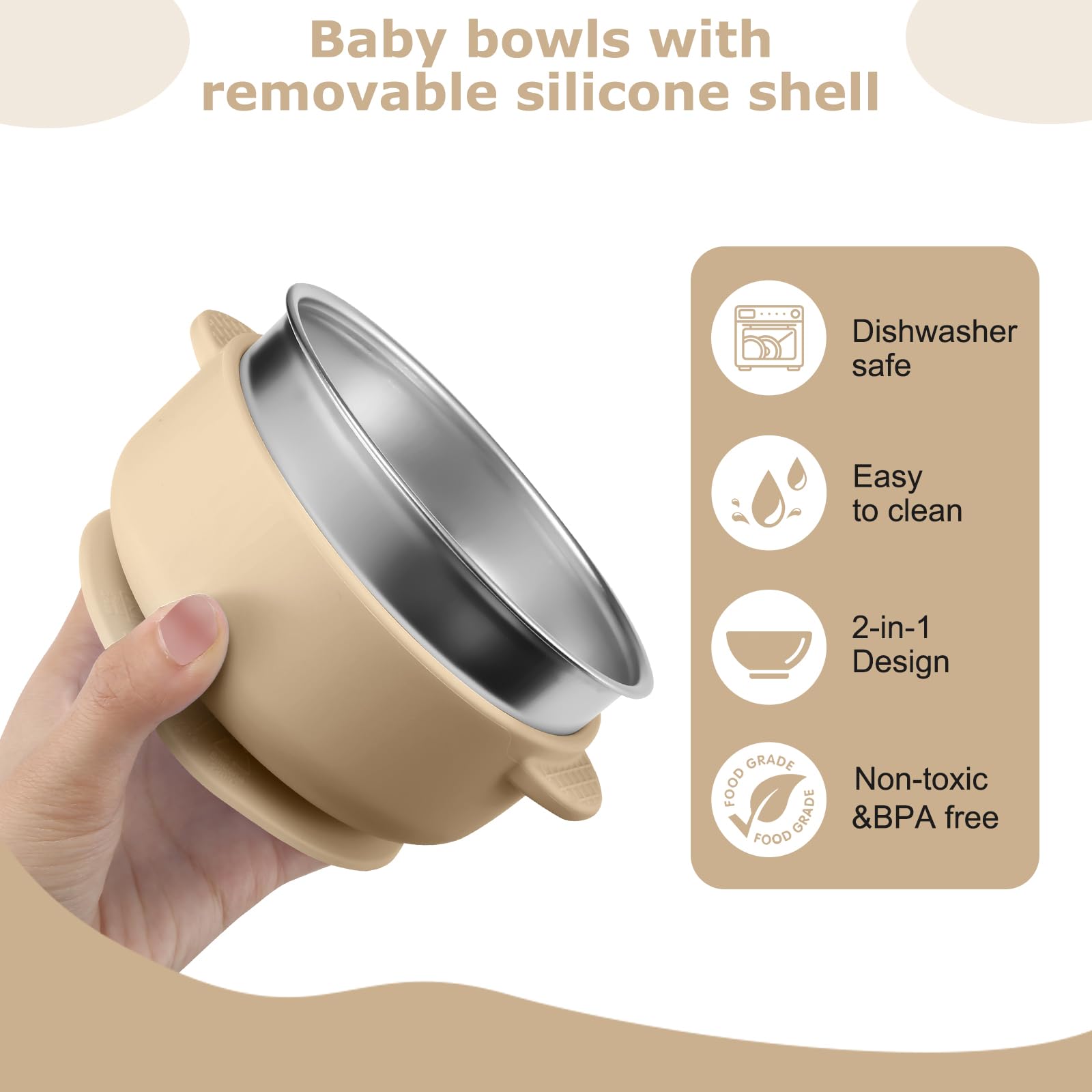 Dovesail baby feeding set including two bowls and two lids
