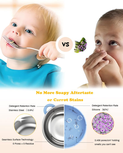 Bakpoco suction bowl set with lids for travel and snack storage