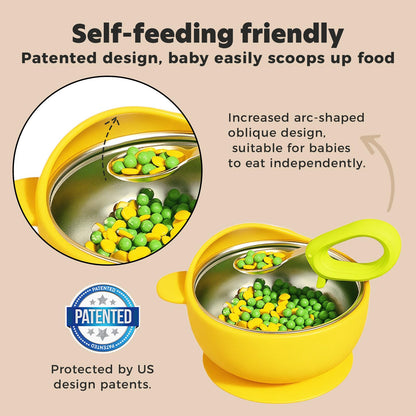 Bantropolis 2-pack toddler feeding bowls with suction base