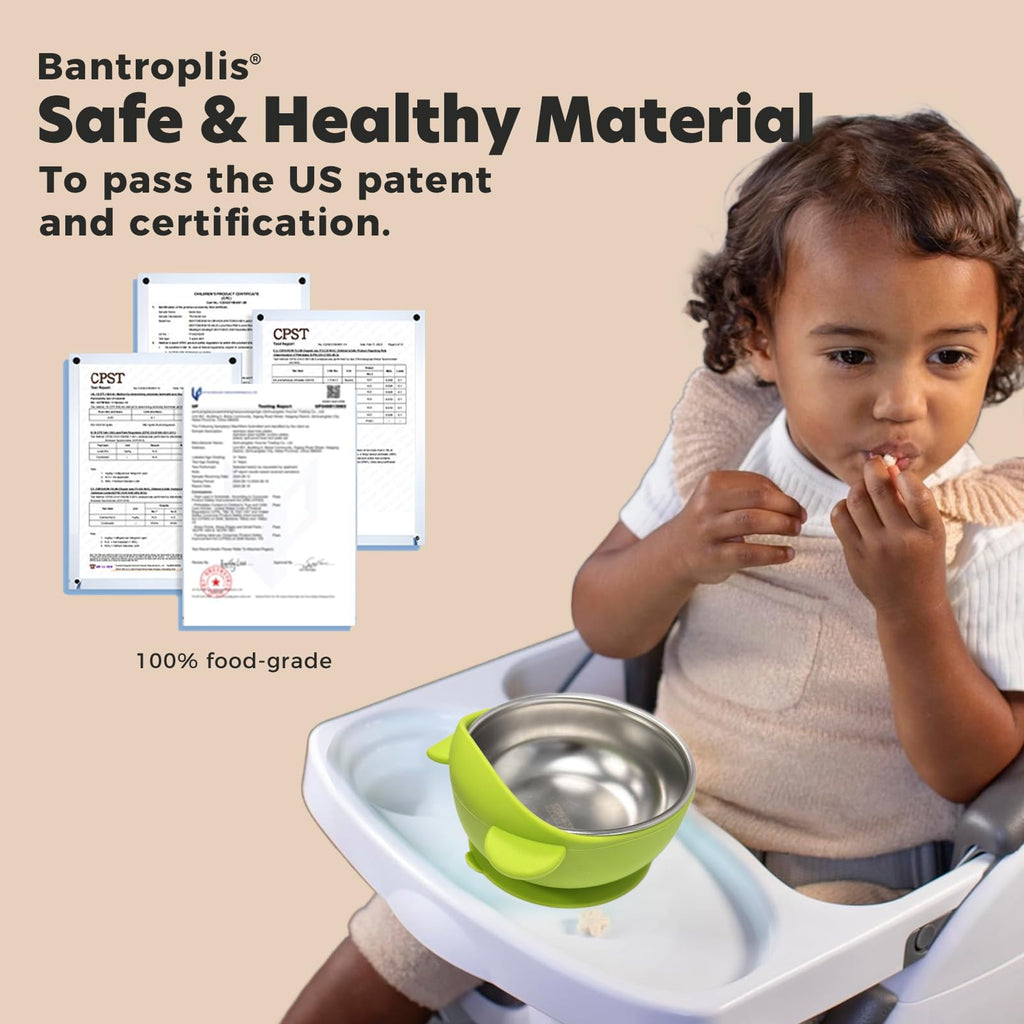Top view of Bantropolis SUS304 non-toxic baby feeding bowl