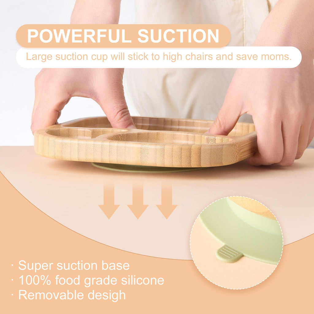 Side view showing the silicone suction base of the Baby Remember bowl