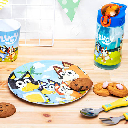 Bluey themed plate bowl and tumbler set for children