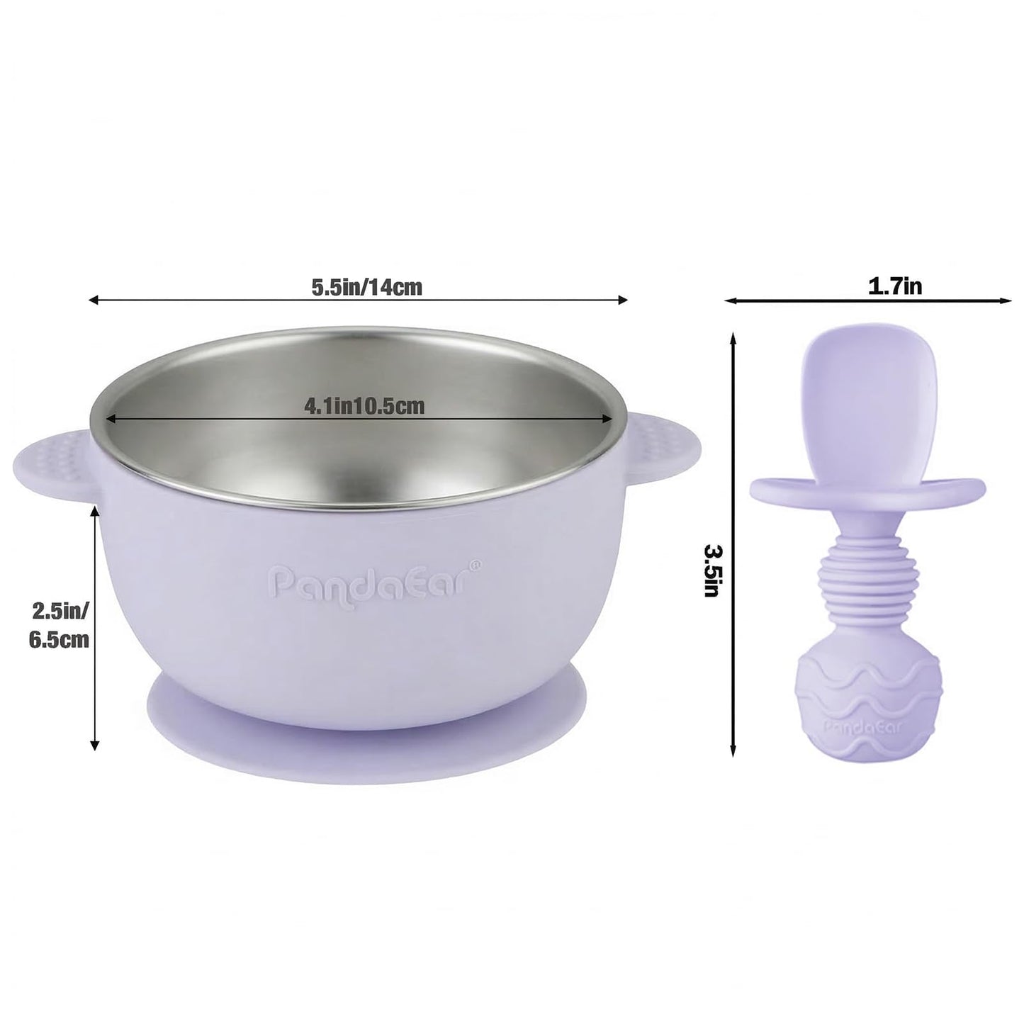 Side profile of PandaEar suction bowl showing silicone base