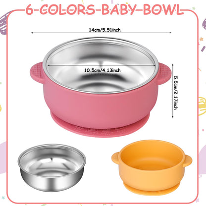 Side view of Dualshine baby suction bowl with removable shell