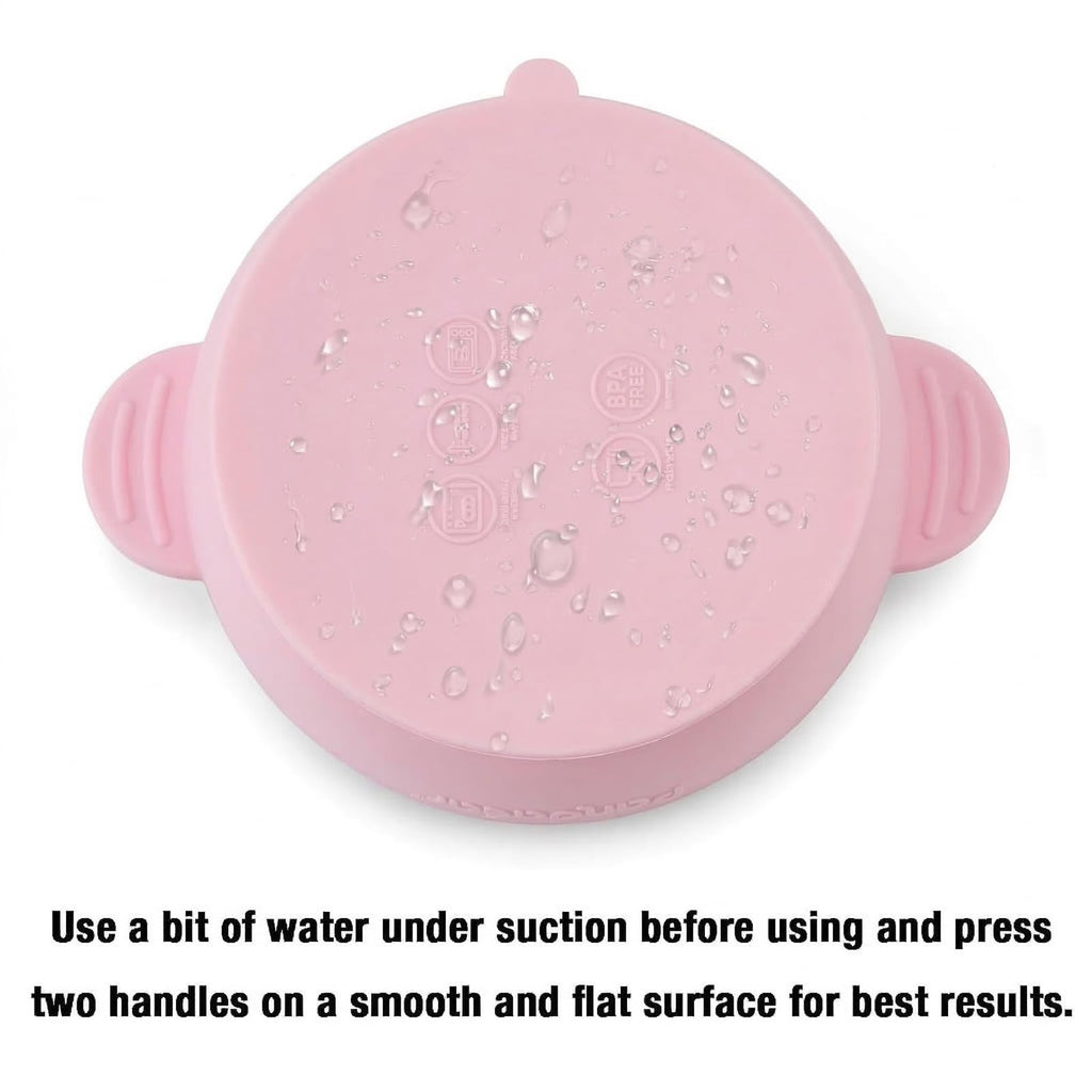 BPA-free silicone spoon and stainless steel bowl set for infants