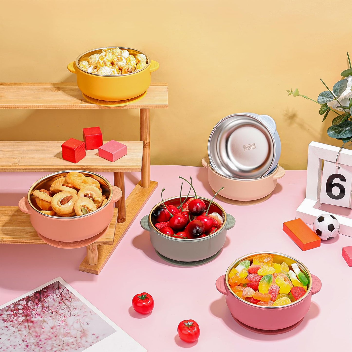 Dualshine baby feeding bowl on high chair tray