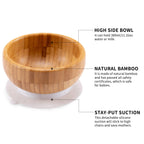 Baby feeding set with bamboo plates and silicone suction base