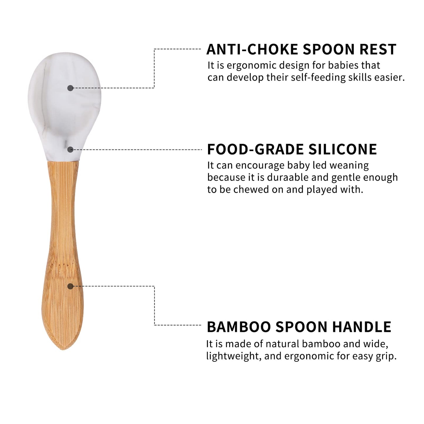 Toddler bamboo suction bowl and spoon set for mealtime