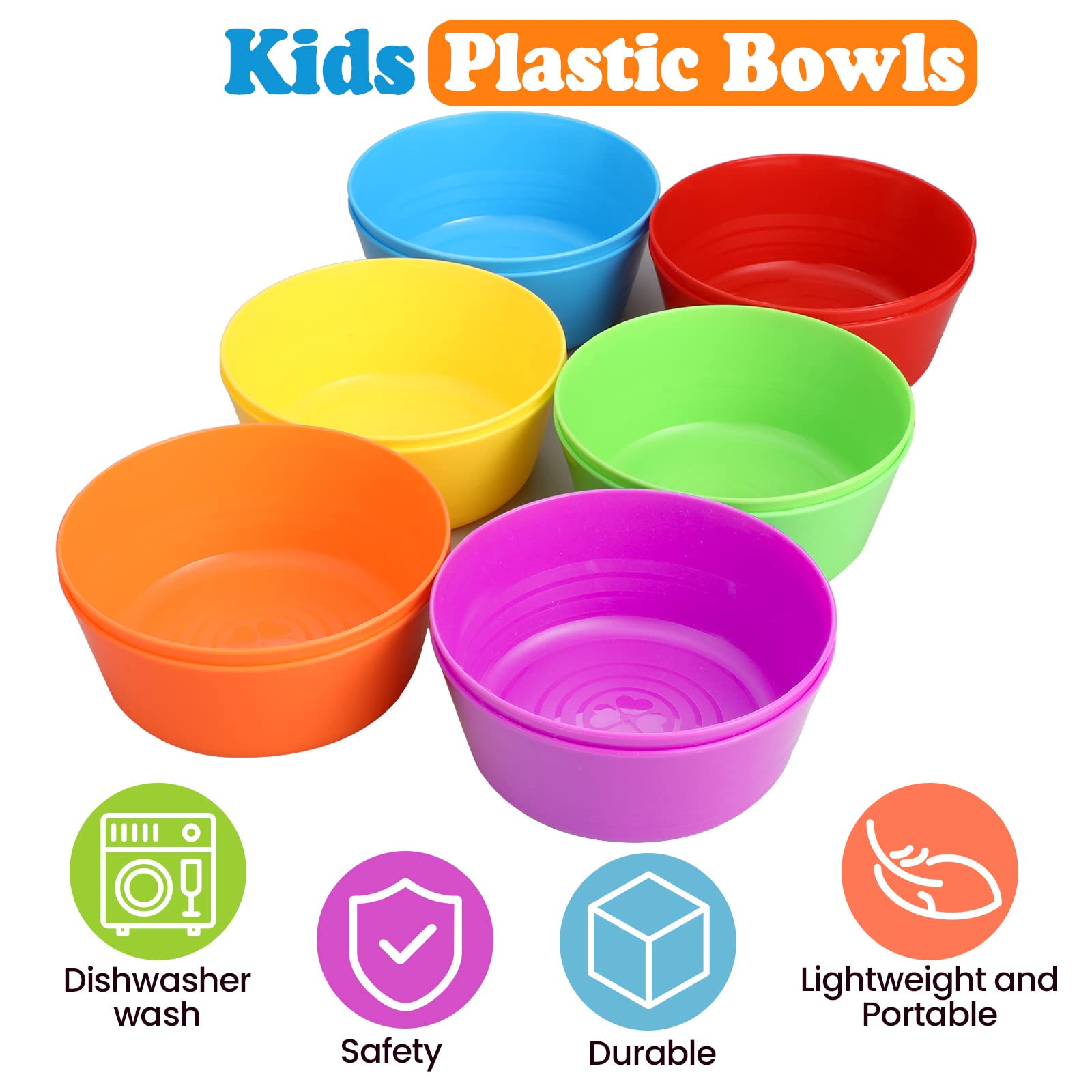 Foaincore 24 piece kids bowl set for daily use