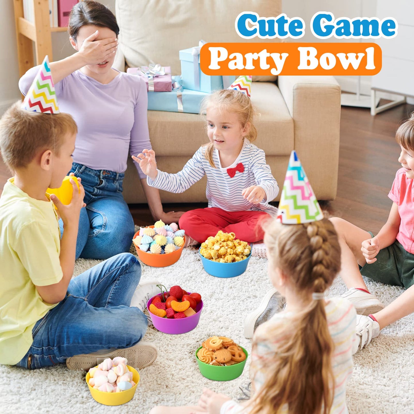 Set of vibrant polypropylene bowls for cereal and snacks
