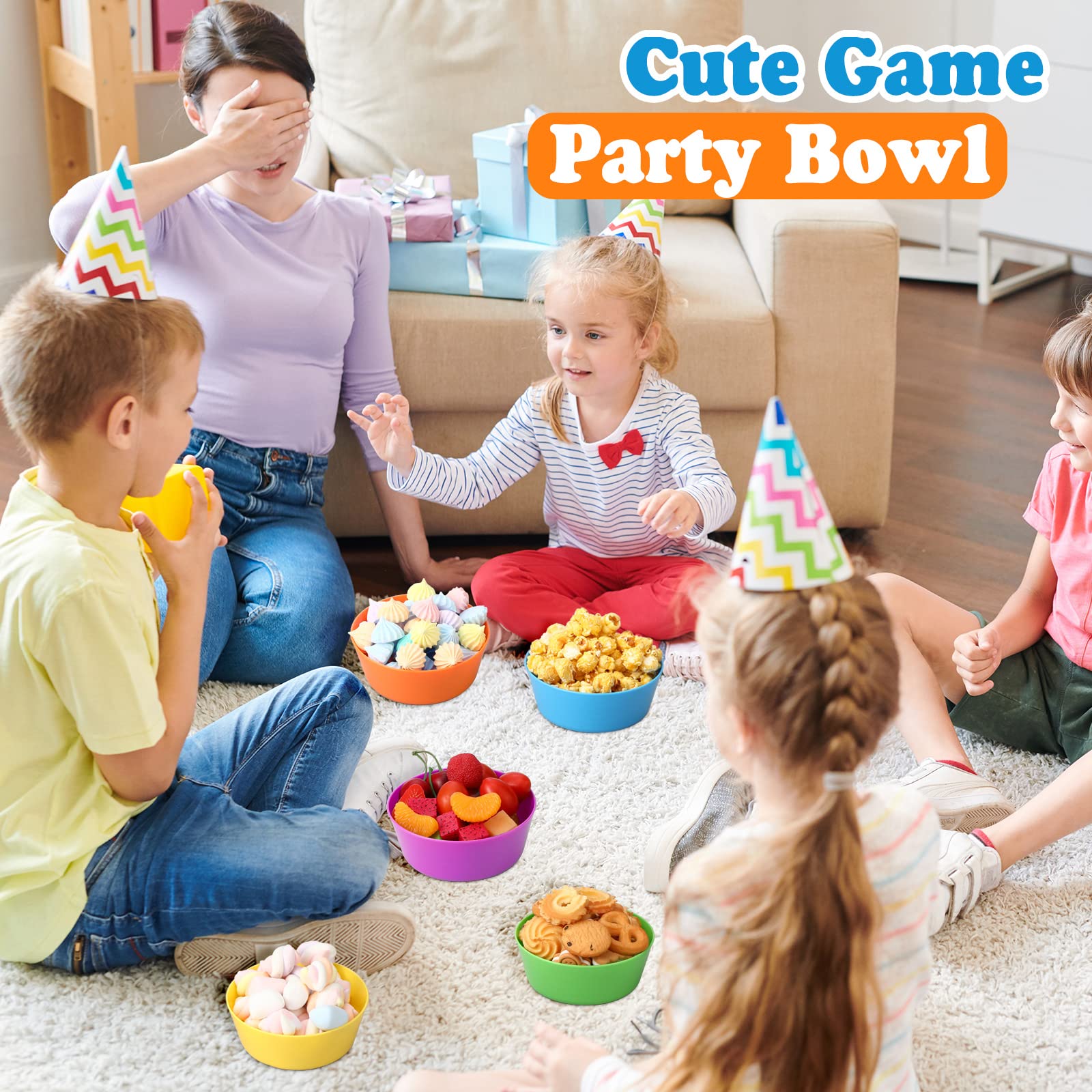 Set of vibrant polypropylene bowls for cereal and snacks