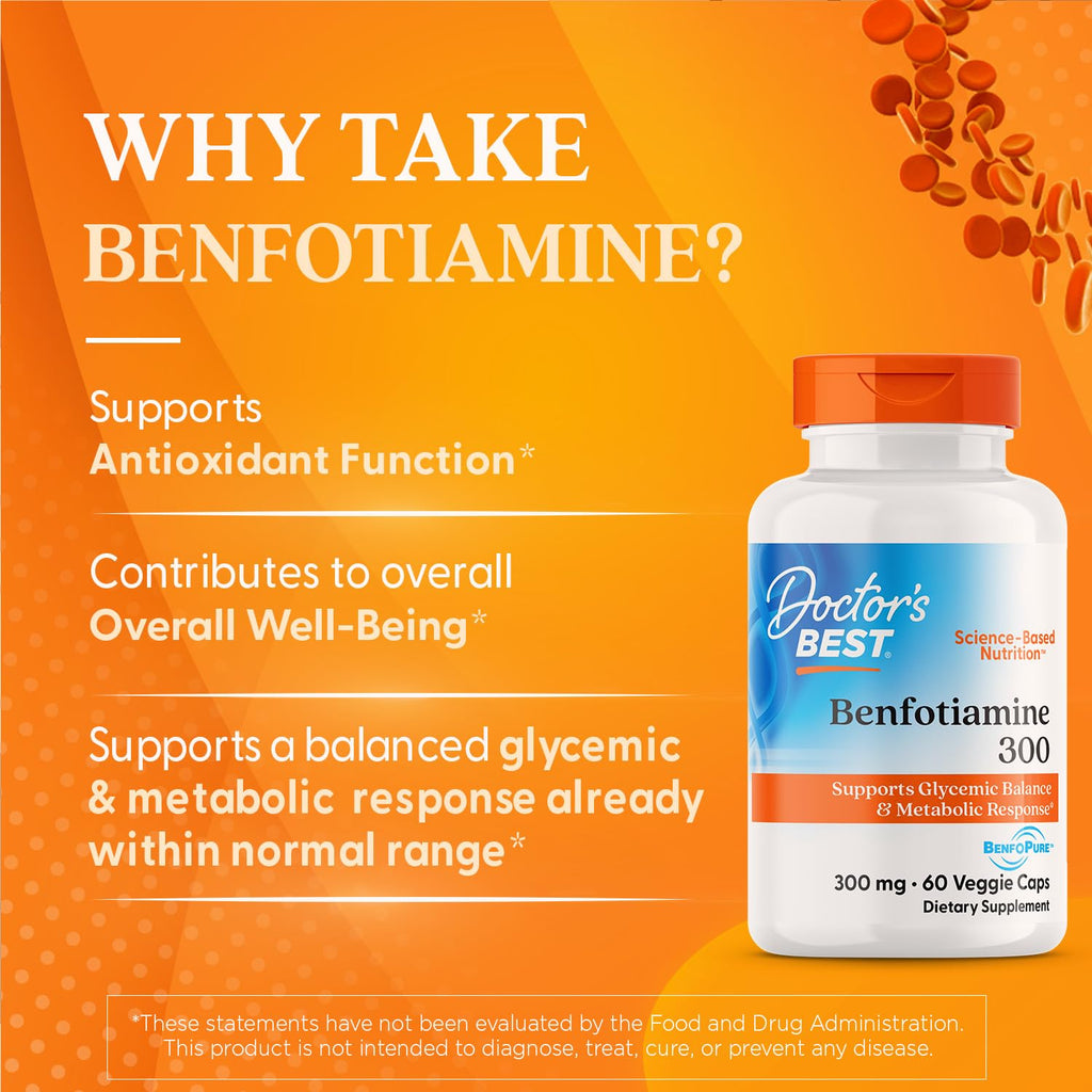 Doctor's Best benfotiamine supplement facts nutritional label panel